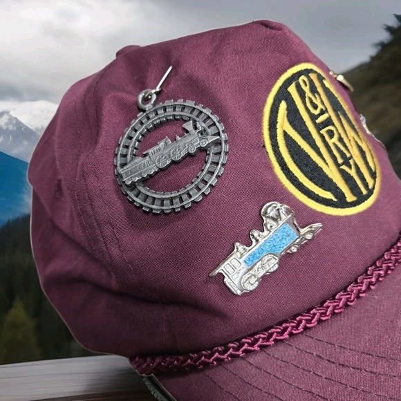 Vintage Norfolk Western Hat Adult Red Otto Strapback‎ Cap With Pins - Picture 3 of 14